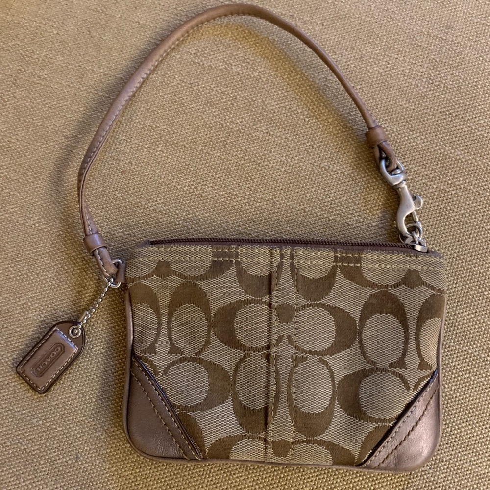 Coach Canvas and Leather Wristlet